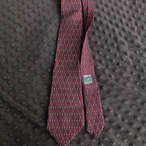 Vintage 80’s Hermes tie, red and blue